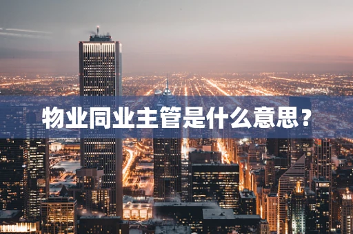 物业同业主管是什么意思？