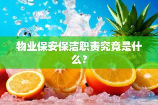 物业保安保洁职责究竟是什么？