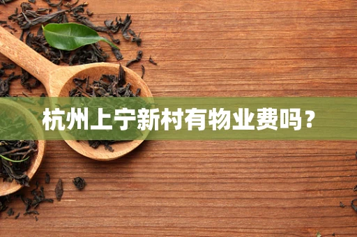 杭州上宁新村有物业费吗？