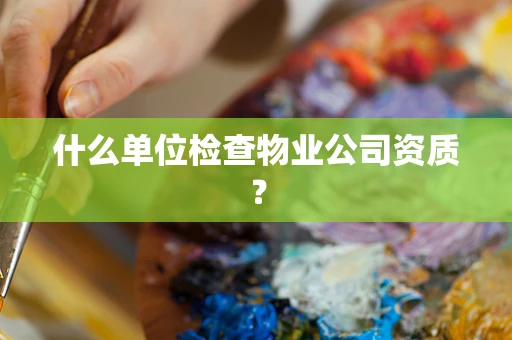 什么单位检查物业公司资质？