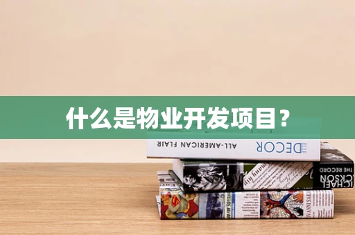 什么是物业开发项目？
