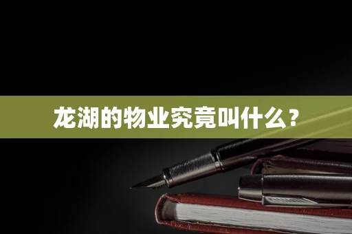 龙湖的物业究竟叫什么？