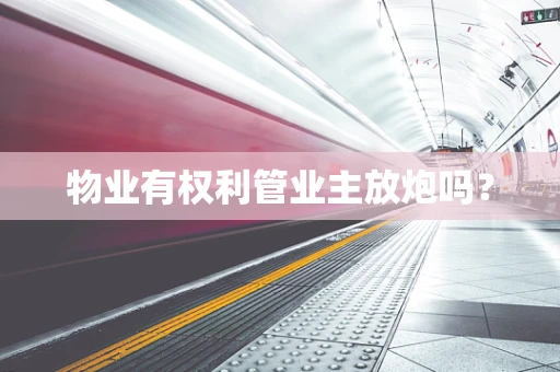 物业有权利管业主放炮吗？