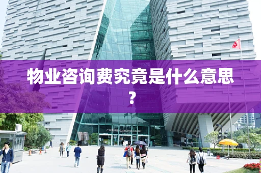 物业咨询费究竟是什么意思？
