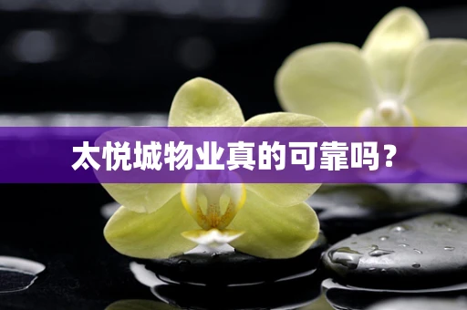 太悦城物业真的可靠吗？