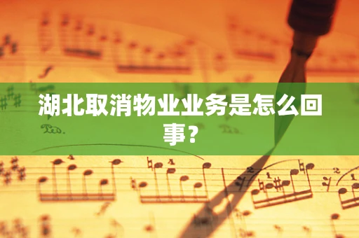 湖北取消物业业务是怎么回事？