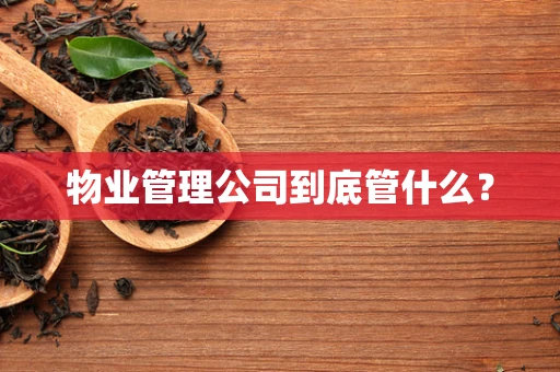 物业管理公司到底管什么？