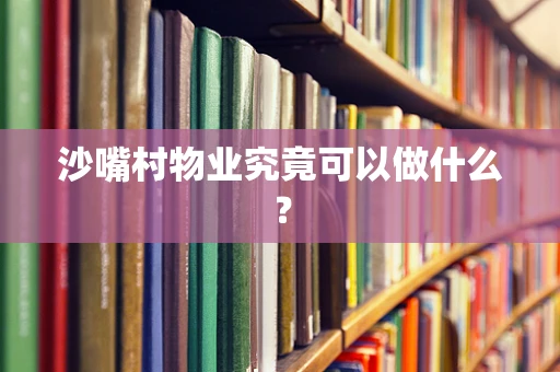 沙嘴村物业究竟可以做什么？