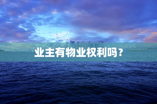 业主有物业权利吗？