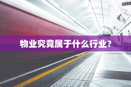 物业究竟属于什么行业？