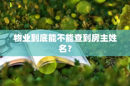 物业到底能不能查到房主姓名？