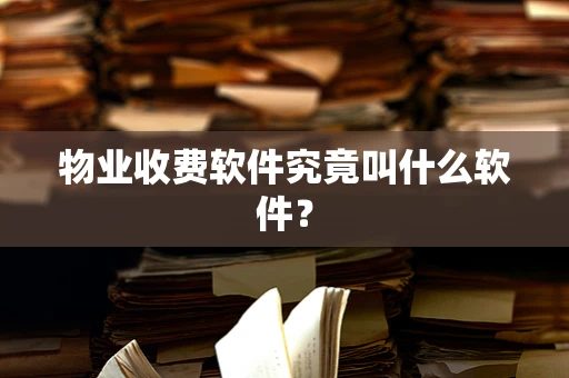 物业收费软件究竟叫什么软件？