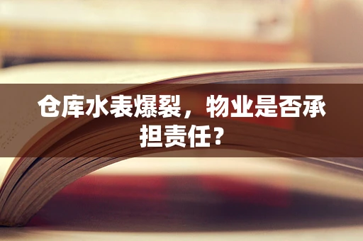 仓库水表爆裂，物业是否承担责任？
