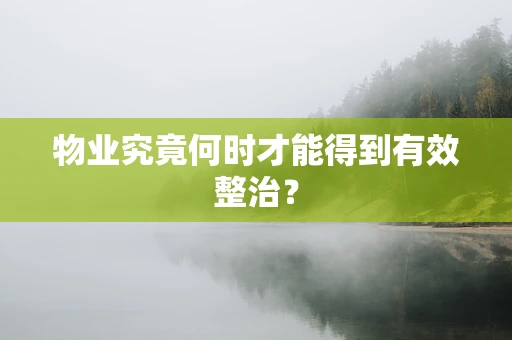 物业究竟何时才能得到有效整治？